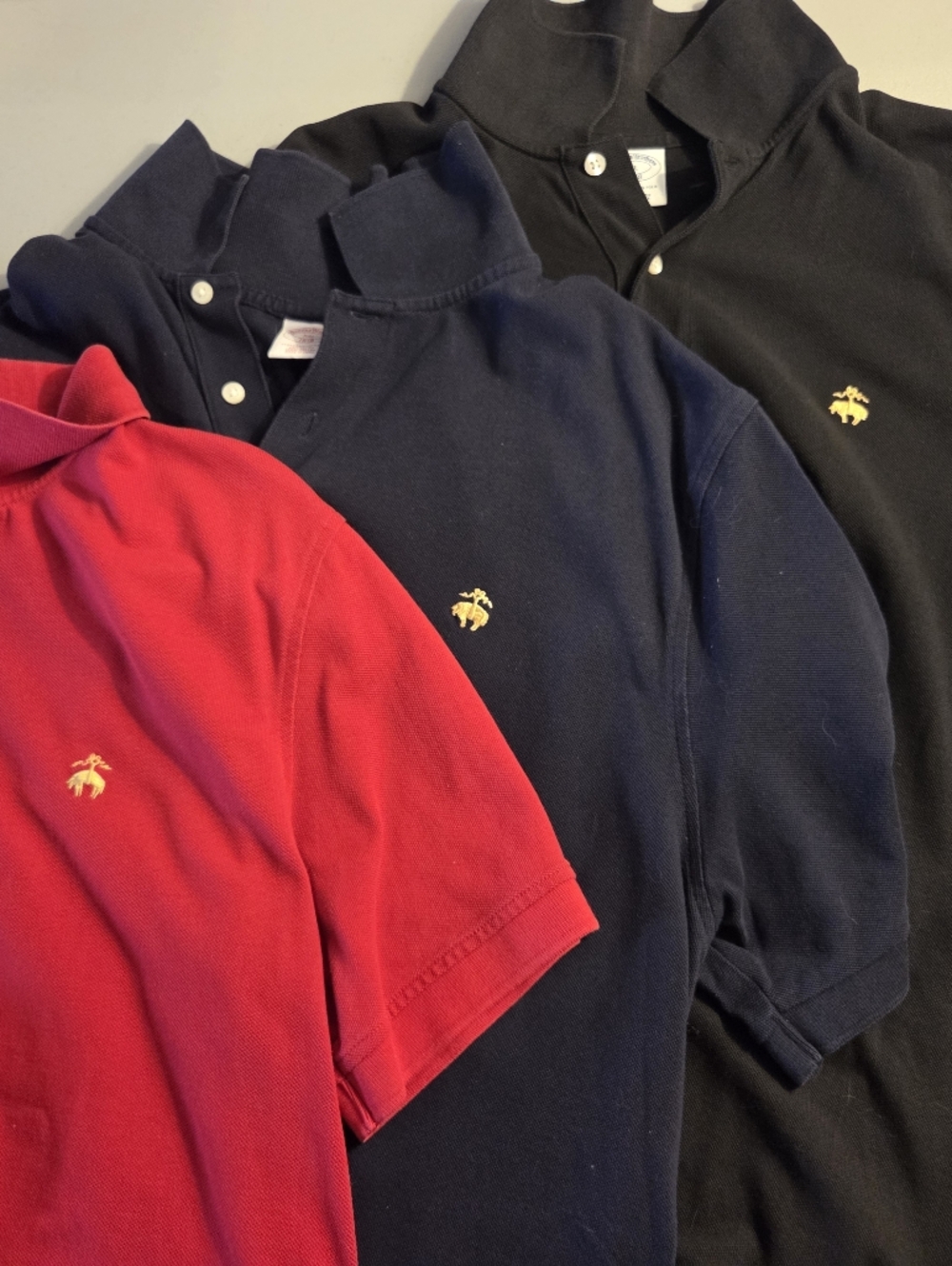 Bundle Of 3 Brooks Brothers Men's Polo Shirts Red Navy Black XL XXL 100% Cotton